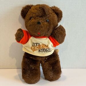 Animal Fair Vintage Brown Plush Bear with Orange and Cream Shirt